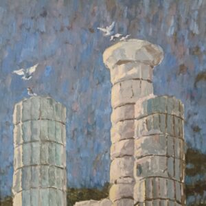 ΑΝΔΡΕΑΔΗΣ Α. - ΑΡΧΑΙΕΣ ΚΟΛΩΝΕΣ, ΛΑΔΙ ΣΕ ΜΟΥΣΑΜΑ 60Χ80εκ