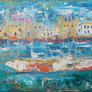 BADRI - ΝΗΣΙ, ΛΑΔΙ ΣΕ ΜΟΥΣΑΜΑ 30Χ40εκ