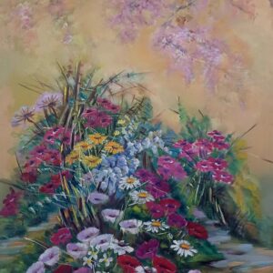 Μ. ΛΕΦΑΚΗ - ΛΟΥΛΟΥΔΙΑ - ΛΑΔΙ ΣΕ ΜΟΥΣΑΜΑ, 50Χ70εκ