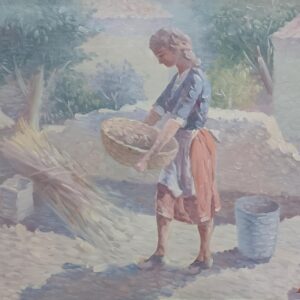 ΧΥΤΗΡΗΣ Δ. - ΓΥΝΑΙΚΑ ΣΤΟ ΧΩΡΙΟ, ΛΑΔΙ ΣΕ ΜΟΥΣΑΜΑ 50Χ70εκ