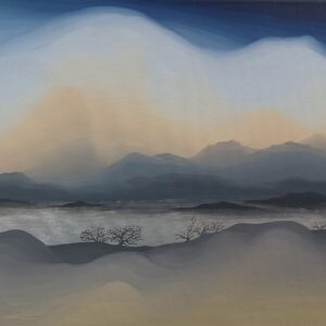 ΜΕΝΤΑΚΗΣ Σ. - ΔΕΝΤΡΑ ΚΑΙ ΒΟΥΝΑ ΣΤΟΝ ΟΡΙΖΟΝΤΑ, ΛΑΔΙ ΣΕ ΜΟΥΣΑΜΑ 40Χ50εκ