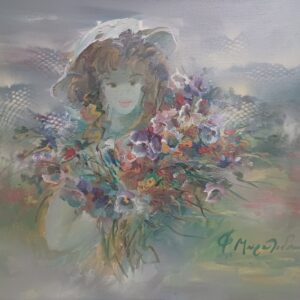 ΜΟΥΡΑΤΙΔΟΥ Φ. - ΓΥΝΑΙΚΑ ΜΕ ΛΟΥΛΟΥΔΙΑ, ΛΑΔΙ ΣΕ ΜΟΥΣΑΜΑ 80Χ100εκ