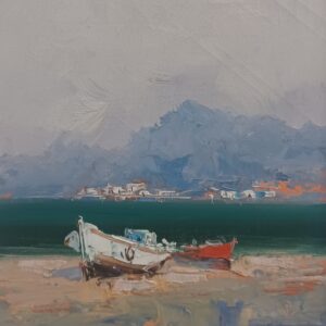 ΜΠΟΥΡΑΝΗΣ - ΚΑΡΑΒΙΑ ΣΤΗ ΣΤΕΡΙΑ, ΛΑΔΙ ΣΕ ΜΟΥΣΑΜΑ 23Χ30εκ