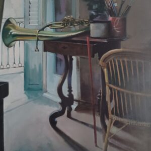 ΠΑΠΑΝΕΛΟΠΟΥΛΟΣ Ι. - ΝΕΚΡΗ ΦΥΣΗ, ΛΑΔΙ ΣΕ ΜΟΥΣΑΜΑ 70Χ100εκ